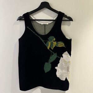 PETER DO Black Floral Tank Top
